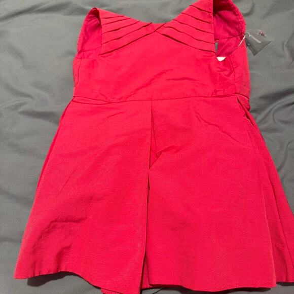 Red jacadi dress with pleated - Picture 1 of 3